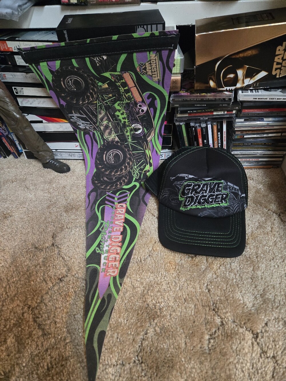 Grave Digger Black Trucker Hat – Official Monster Jam Style